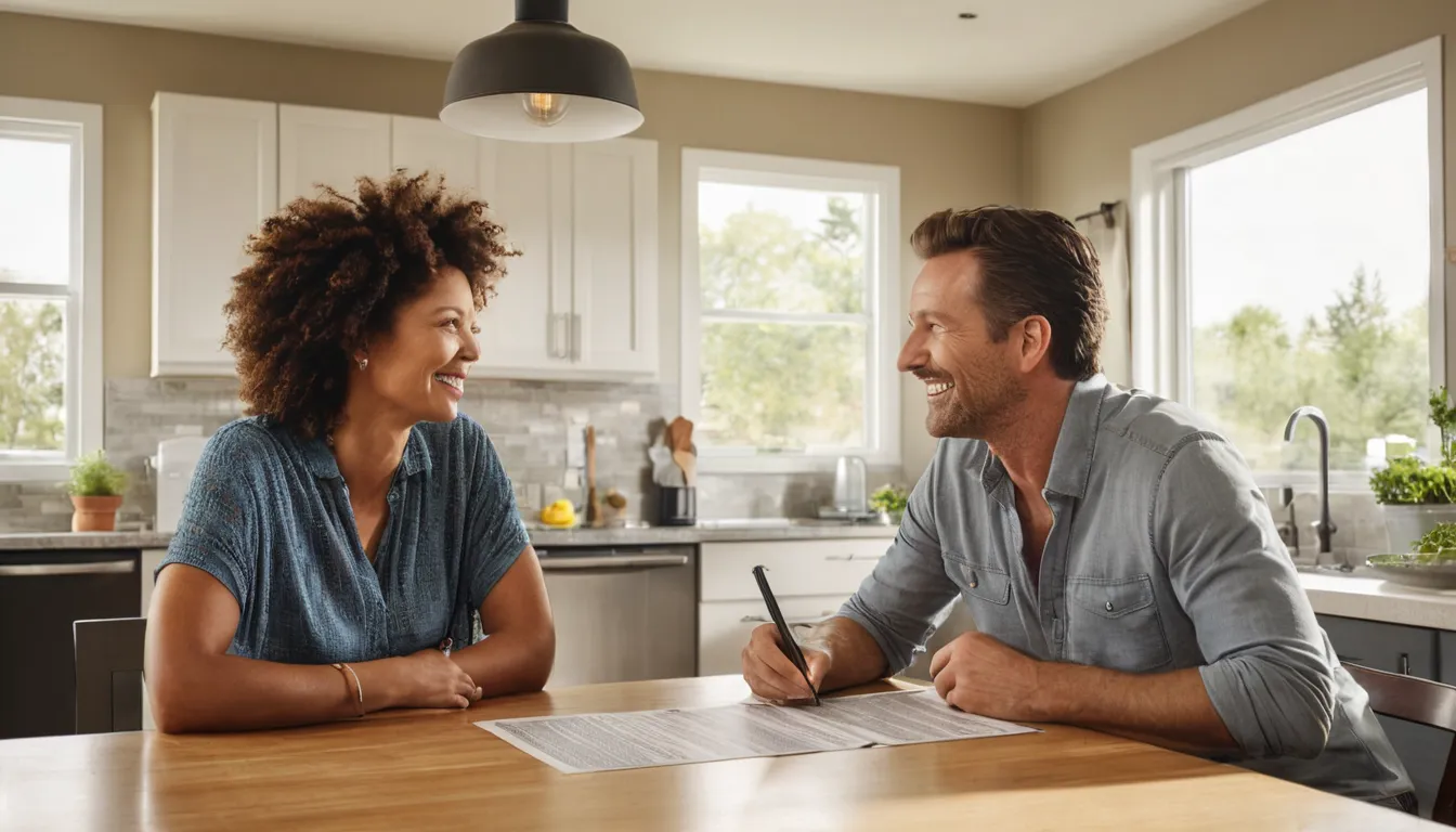Homeowner reviewing a written pest control quote at the kitchen table