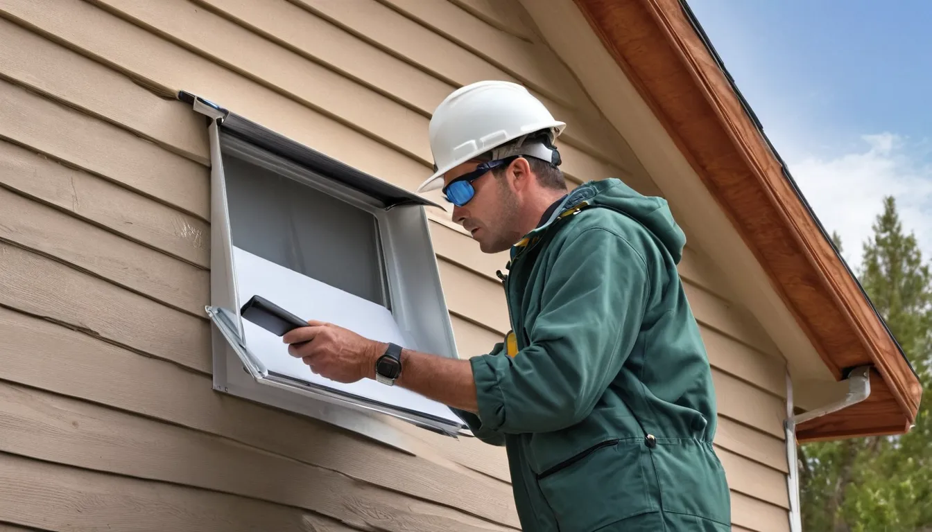 A pest and wildlife provider inspecting the roofline and attic vents of a home in Boulder